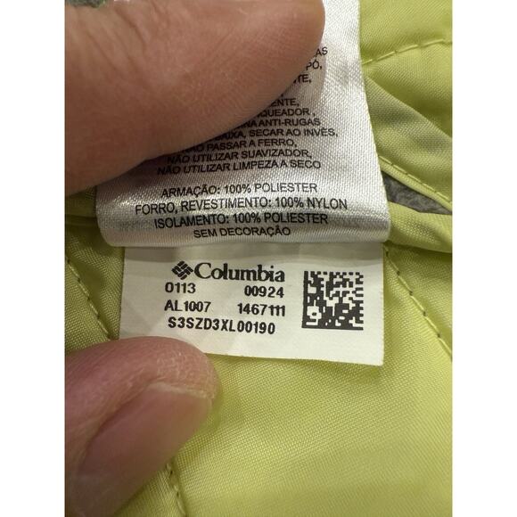 Columbia Womens Yellow Gray Quilted Fleece Fill Zip Vest Jacket Size L AL1007 - Picture 8 of 10